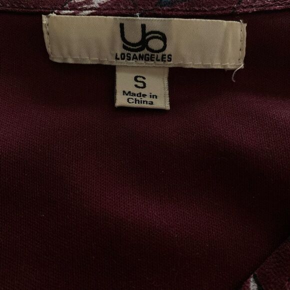 Ya Los Angeles Small Dress Graphic Purple V Neck Ruffle Short Sleeve Fit Flare - Picture 4 of 10